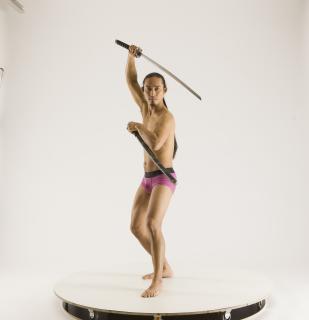 Elmer Different Poses With Katanas